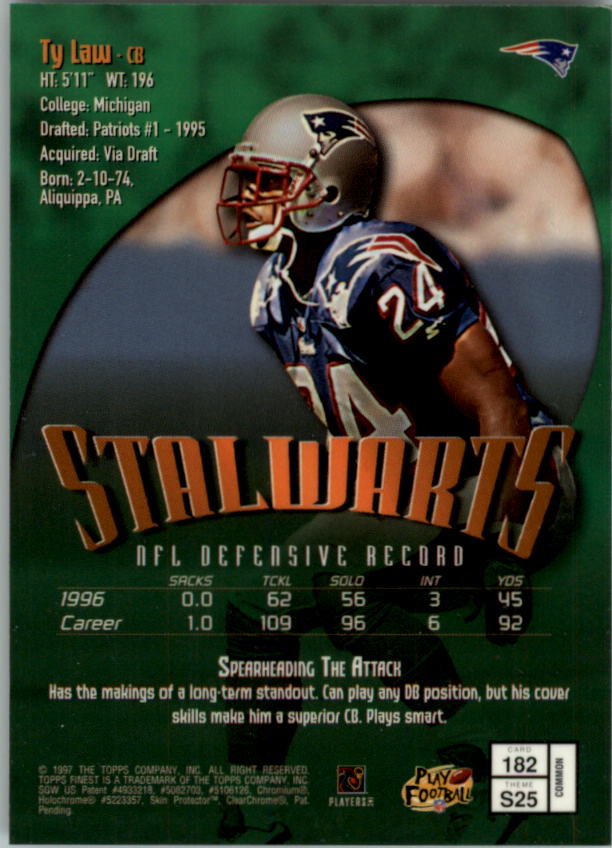 1997 Finest Football "Main Set" Cards #1 to #294 Promo Rookies and Veterans - Picture 212 of 350