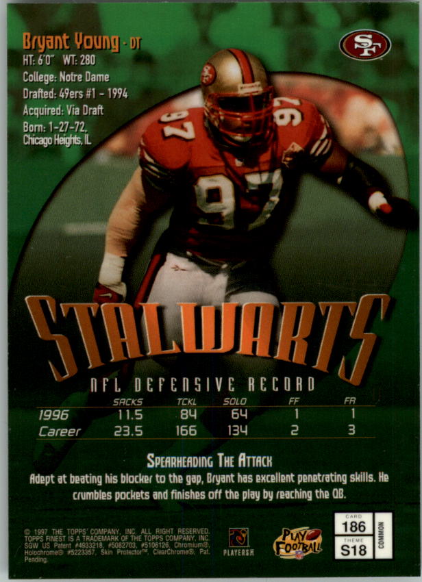 1997 Finest Football "Main Set" Cards #1 to #294 Promo Rookies and Veterans - Picture 218 of 350