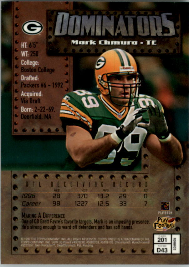 1997 Finest Football "Main Set" Cards #1 to #294 Promo Rookies and Veterans - Picture 238 of 350