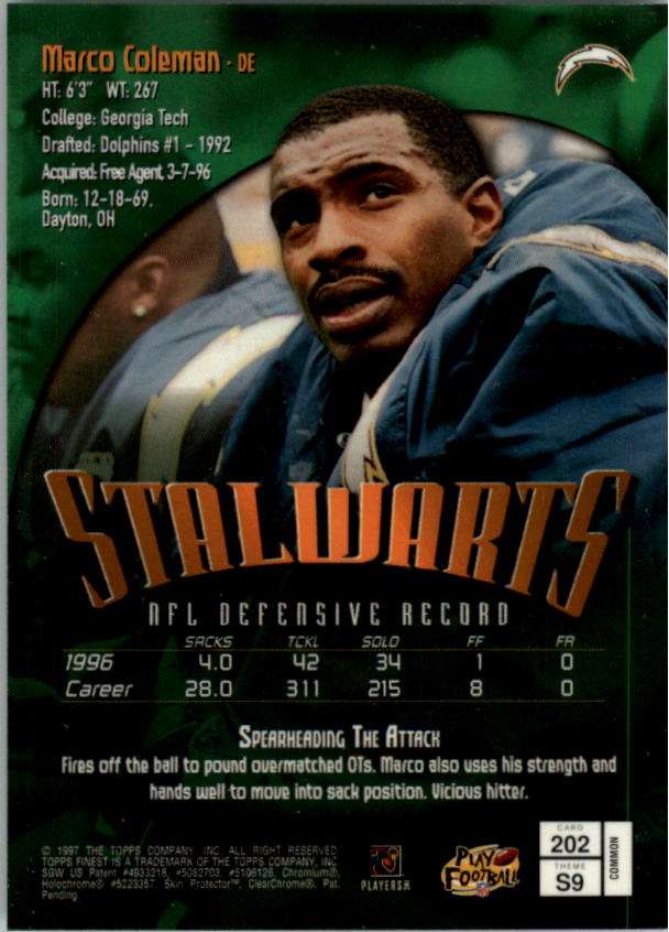 1997 Finest Football "Main Set" Cards #1 to #294 Promo Rookies and Veterans - Picture 240 of 350