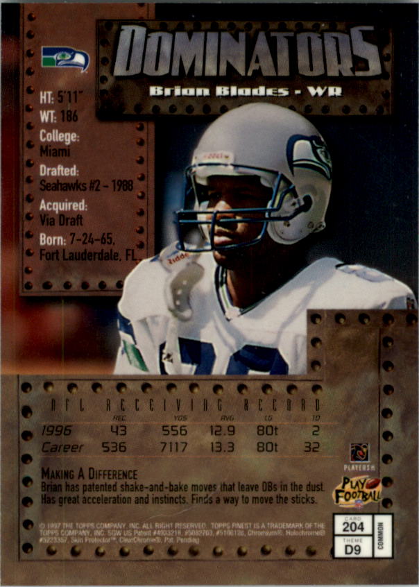 1997 Finest Football "Main Set" Cards #1 to #294 Promo Rookies and Veterans - Picture 242 of 350
