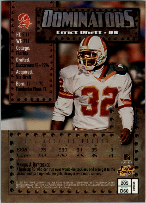 1997 Finest Football "Main Set" Cards #1 to #294 Promo Rookies and Veterans - Picture 244 of 350