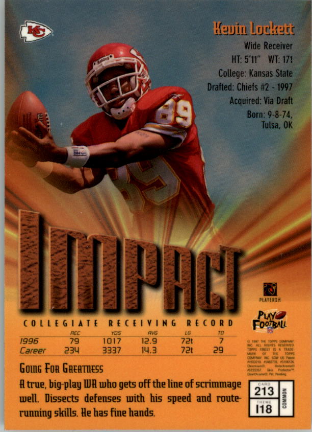 1997 Finest Football "Main Set" Cards #1 to #294 Promo Rookies and Veterans - Picture 254 of 350