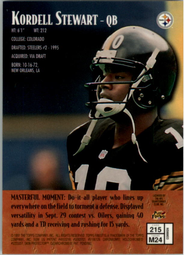 1997 Finest Football "Main Set" Cards #1 to #294 Promo Rookies and Veterans - Picture 256 of 350