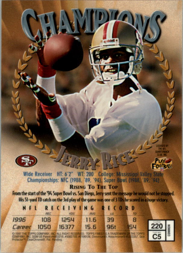 1997 Finest Football "Main Set" Cards #1 to #294 Promo Rookies and Veterans - Picture 264 of 350