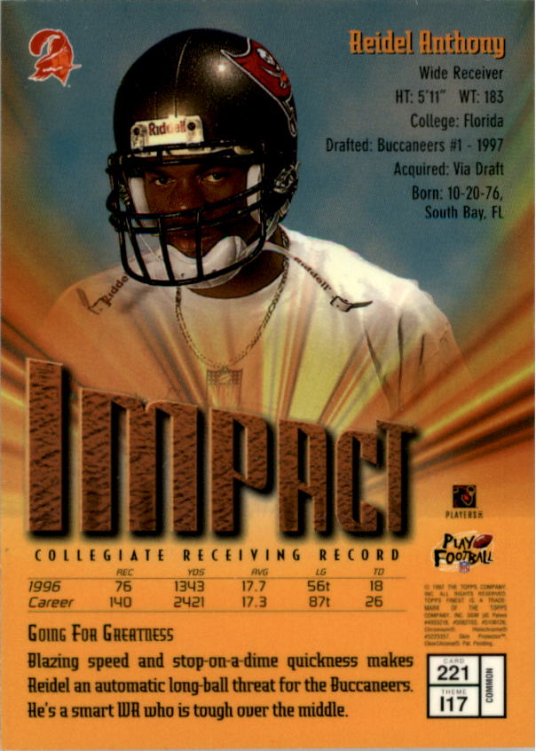 1997 Finest Football "Main Set" Cards #1 to #294 Promo Rookies and Veterans - Picture 266 of 350