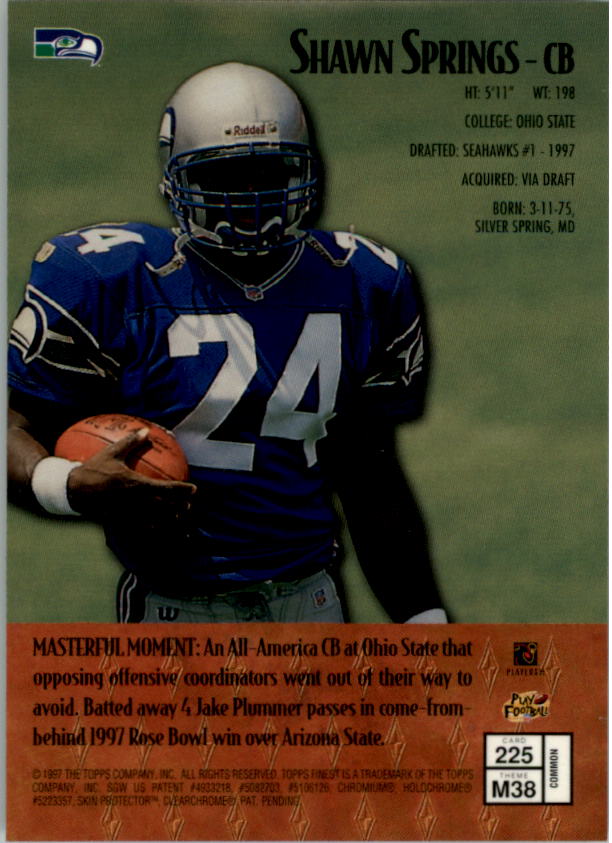 1997 Finest Football "Main Set" Cards #1 to #294 Promo Rookies and Veterans - Picture 272 of 350