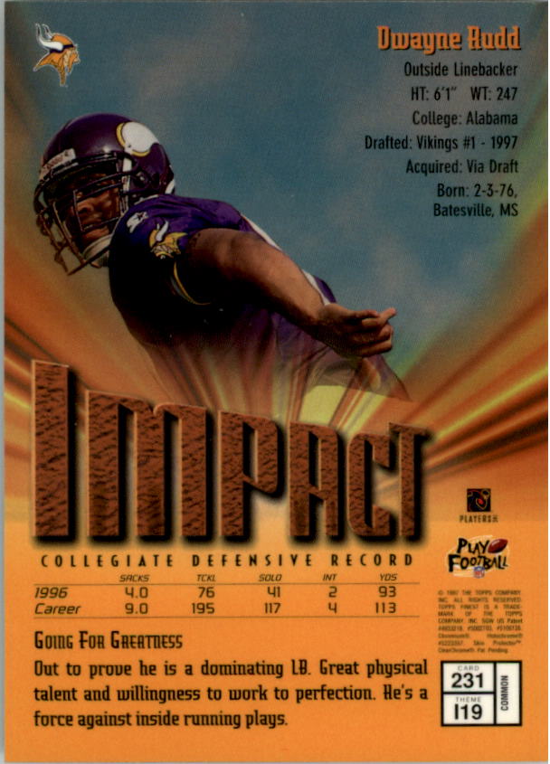 1997 Finest Football "Main Set" Cards #1 to #294 Promo Rookies and Veterans - Picture 280 of 350