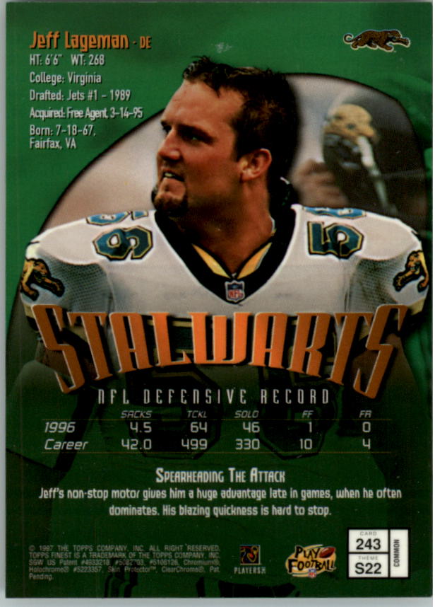 1997 Finest Football "Main Set" Cards #1 to #294 Promo Rookies and Veterans - Picture 298 of 350