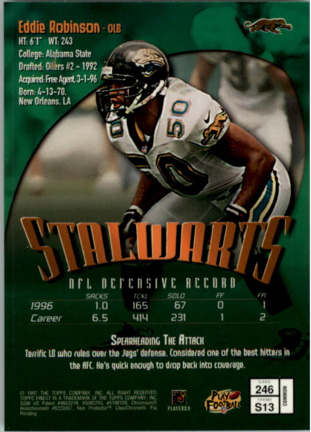 1997 Finest Football "Main Set" Cards #1 to #294 Promo Rookies and Veterans - Picture 304 of 350