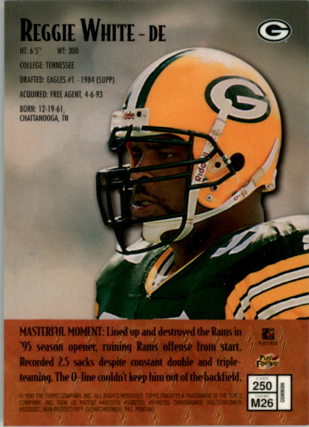 1997 Finest Football "Main Set" Cards #1 to #294 Promo Rookies and Veterans - Picture 308 of 350