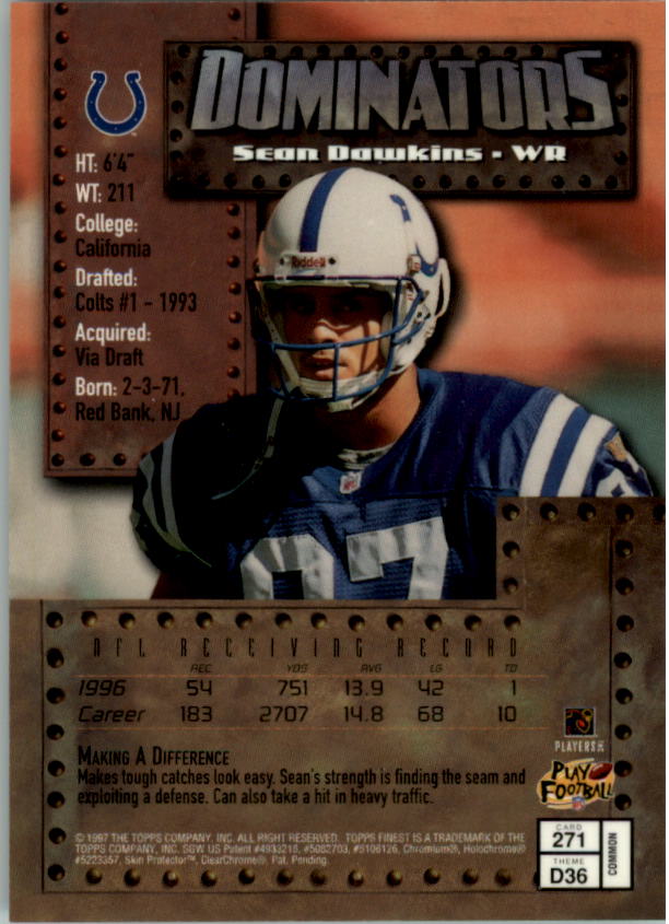 1997 Finest Football "Main Set" Cards #1 to #294 Promo Rookies and Veterans - Picture 338 of 350