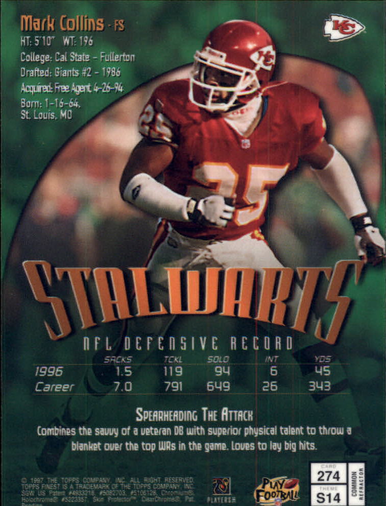 1997 Finest Football "Embossed and Refractors" Parallel Cards - Picture 51 of 51