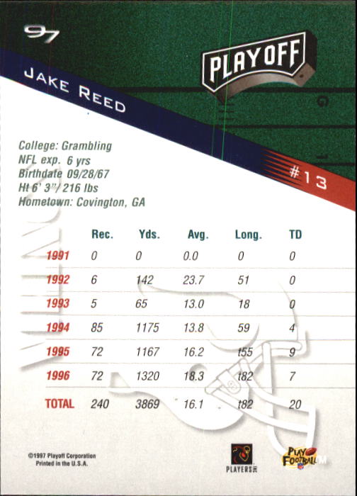 1997 Playoff Zone Football "Main Set" Cards #1 to #150 Rookies and Veterans - Picture 25 of 249