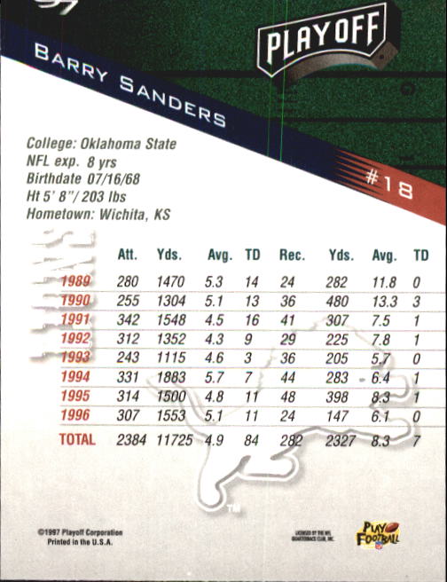 1997 Playoff Zone Football "Main Set" Cards #1 to #150 Rookies and Veterans - Picture 33 of 249