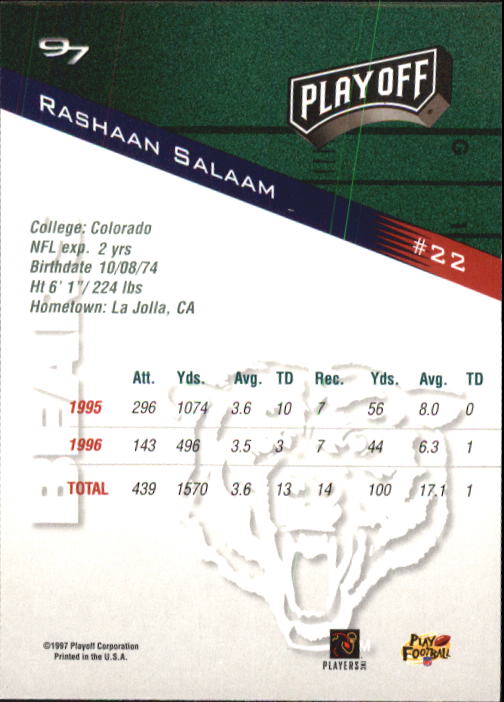 1997 Playoff Zone Football "Main Set" Cards #1 to #150 Rookies and Veterans - Picture 39 of 249