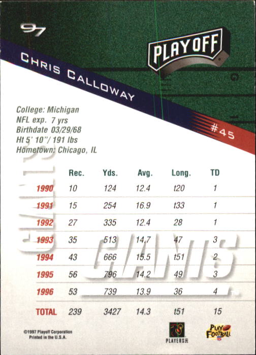 1997 Playoff Zone Football "Main Set" Cards #1 to #150 Rookies and Veterans - Picture 73 of 249