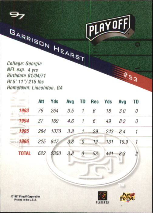 1997 Playoff Zone Football "Main Set" Cards #1 to #150 Rookies and Veterans - Picture 87 of 249