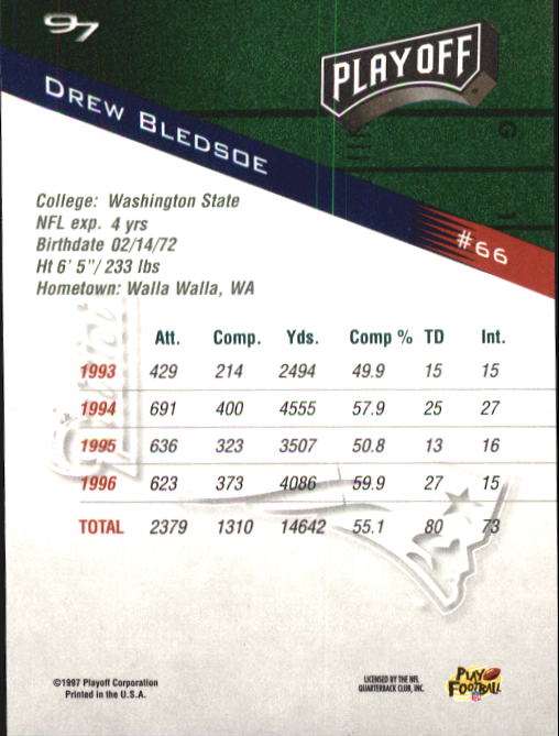 1997 Playoff Zone Football "Main Set" Cards #1 to #150 Rookies and Veterans - Picture 109 of 249