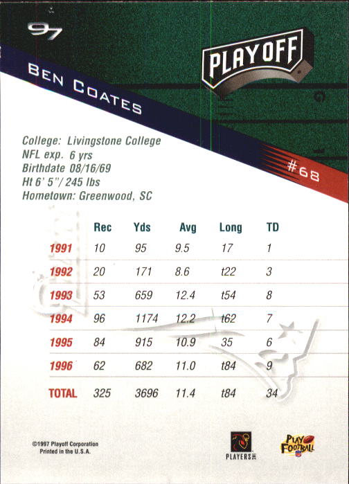 1997 Playoff Zone Football "Main Set" Cards #1 to #150 Rookies and Veterans - Picture 113 of 249