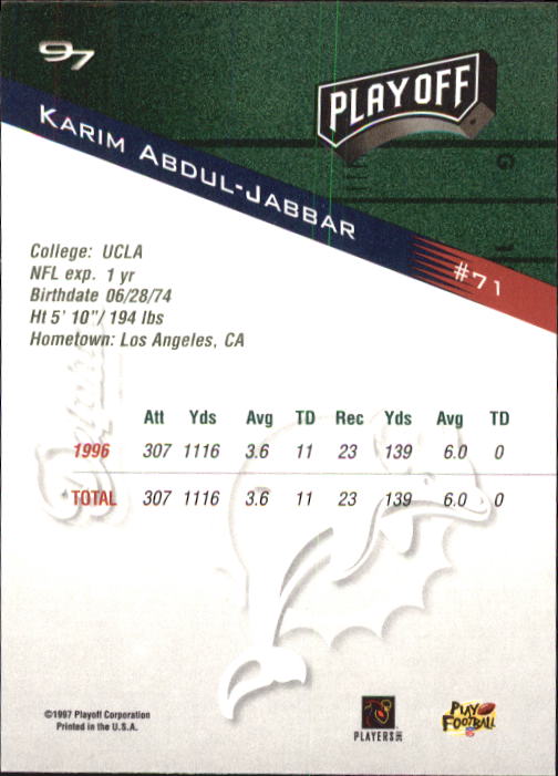 1997 Playoff Zone Football "Main Set" Cards #1 to #150 Rookies and Veterans - Picture 117 of 249