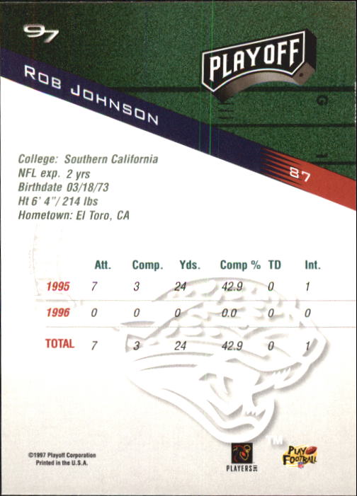 1997 Playoff Zone Football "Main Set" Cards #1 to #150 Rookies and Veterans - Picture 143 of 249