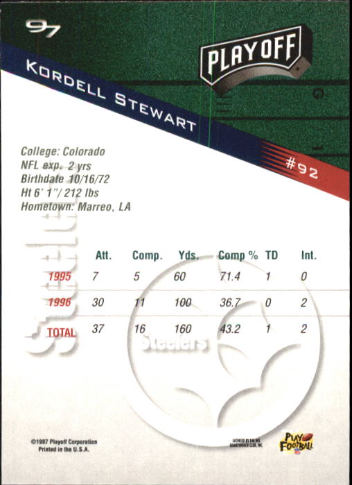 1997 Playoff Zone Football "Main Set" Cards #1 to #150 Rookies and Veterans - Picture 153 of 249