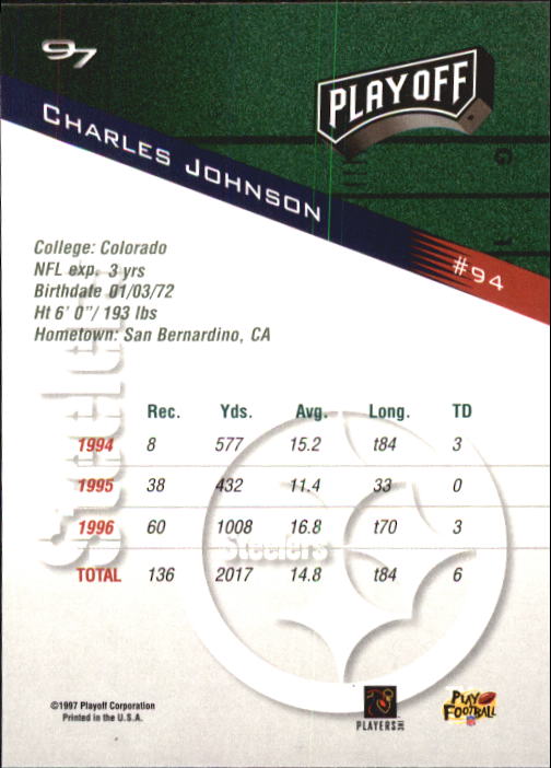 1997 Playoff Zone Football "Main Set" Cards #1 to #150 Rookies and Veterans - Picture 157 of 249