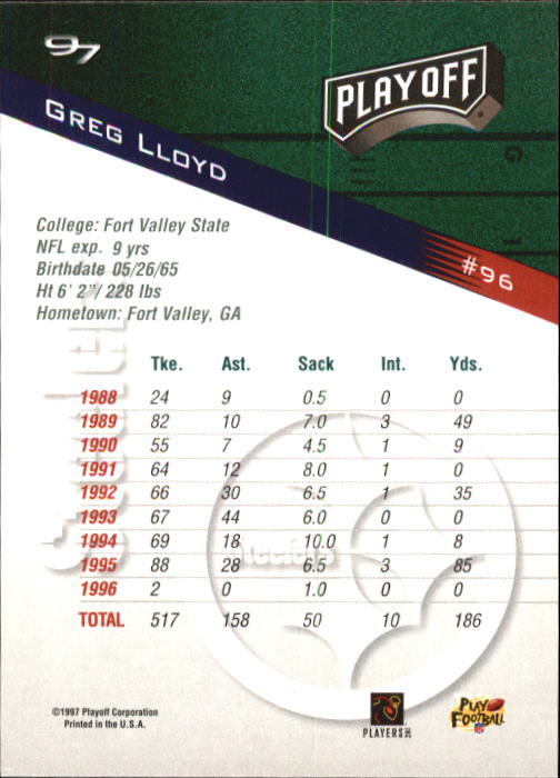1997 Playoff Zone Football "Main Set" Cards #1 to #150 Rookies and Veterans - Picture 161 of 249