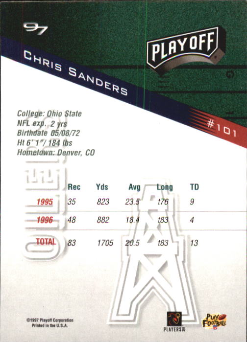 1997 Playoff Zone Football "Main Set" Cards #1 to #150 Rookies and Veterans - Picture 171 of 249