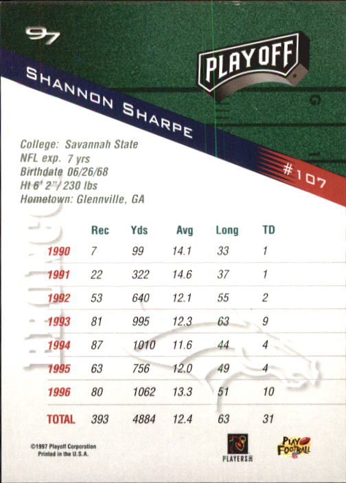 1997 Playoff Zone Football "Main Set" Cards #1 to #150 Rookies and Veterans - Picture 179 of 249