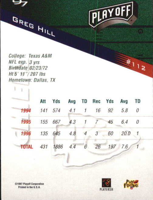 1997 Playoff Zone Football "Main Set" Cards #1 to #150 Rookies and Veterans - Picture 189 of 249