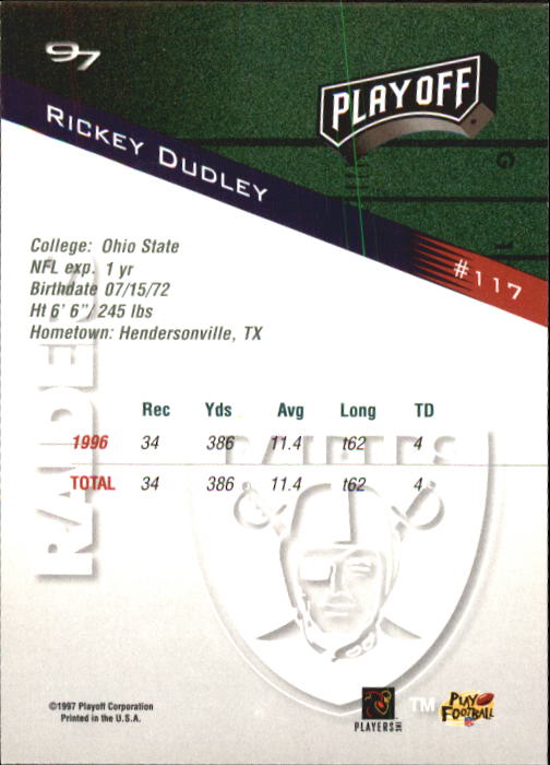 1997 Playoff Zone Football "Main Set" Cards #1 to #150 Rookies and Veterans - Picture 197 of 249