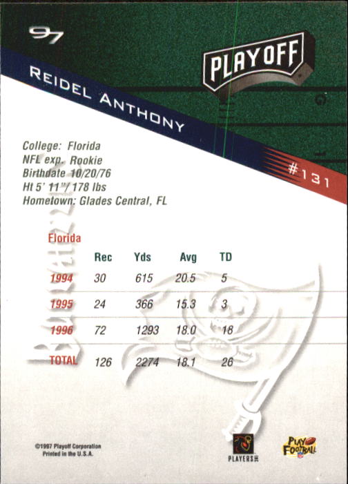 1997 Playoff Zone Football "Main Set" Cards #1 to #150 Rookies and Veterans - Picture 217 of 249