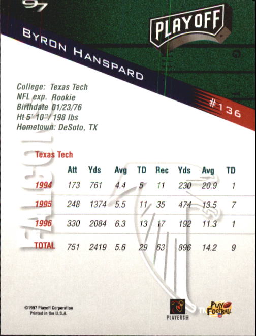 1997 Playoff Zone Football "Main Set" Cards #1 to #150 Rookies and Veterans - Picture 223 of 249