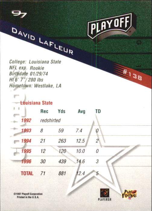 1997 Playoff Zone Football "Main Set" Cards #1 to #150 Rookies and Veterans - Picture 227 of 249