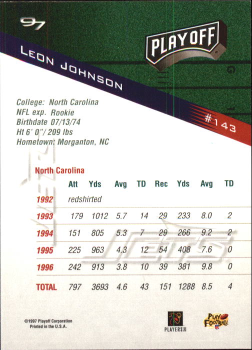1997 Playoff Zone Football "Main Set" Cards #1 to #150 Rookies and Veterans - Picture 237 of 249