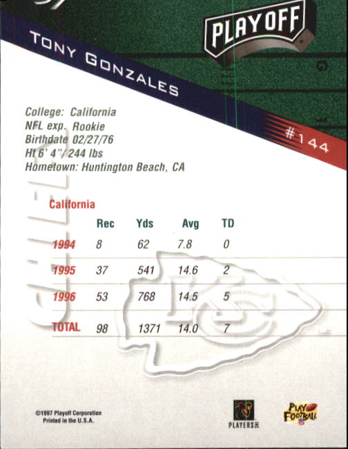 1997 Playoff Zone Football "Main Set" Cards #1 to #150 Rookies and Veterans - Picture 239 of 249