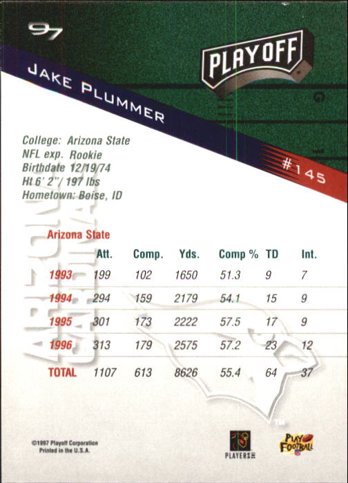 1997 Playoff Zone Football "Main Set" Cards #1 to #150 Rookies and Veterans - Picture 241 of 249