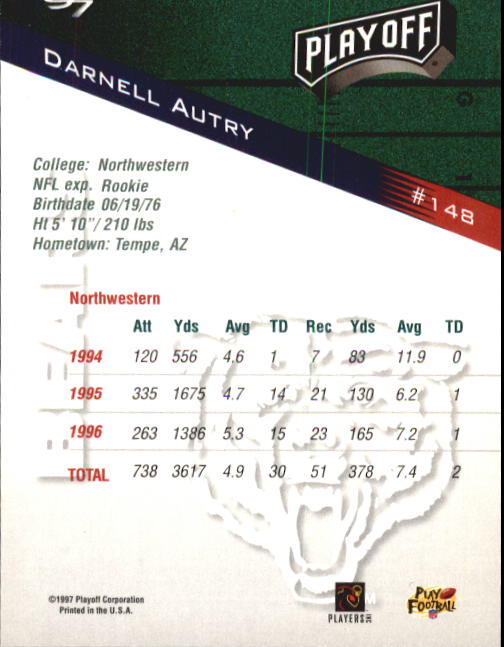 1997 Playoff Zone Football "Main Set" Cards #1 to #150 Rookies and Veterans - Picture 245 of 249