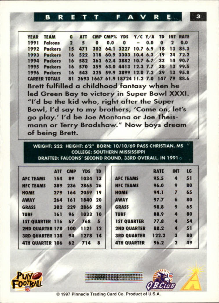 1997 Score Football "Main Set" Cards #1 to #200 Rookies and Veterans - Picture 7 of 311