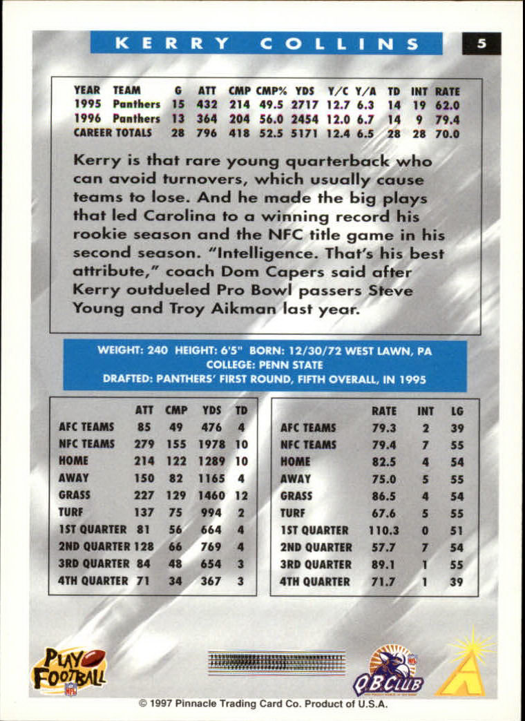 1997 Score Football "Main Set" Cards #1 to #200 Rookies and Veterans - Picture 11 of 311