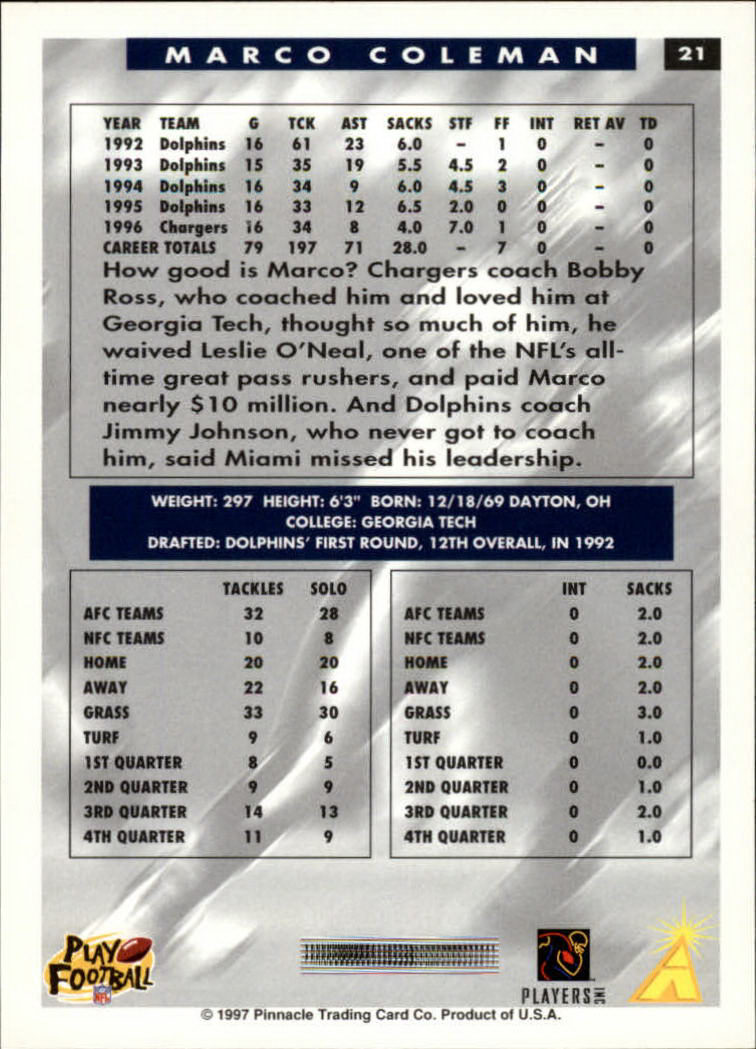 1997 Score Football "Main Set" Cards #1 to #200 Rookies and Veterans - Picture 41 of 311