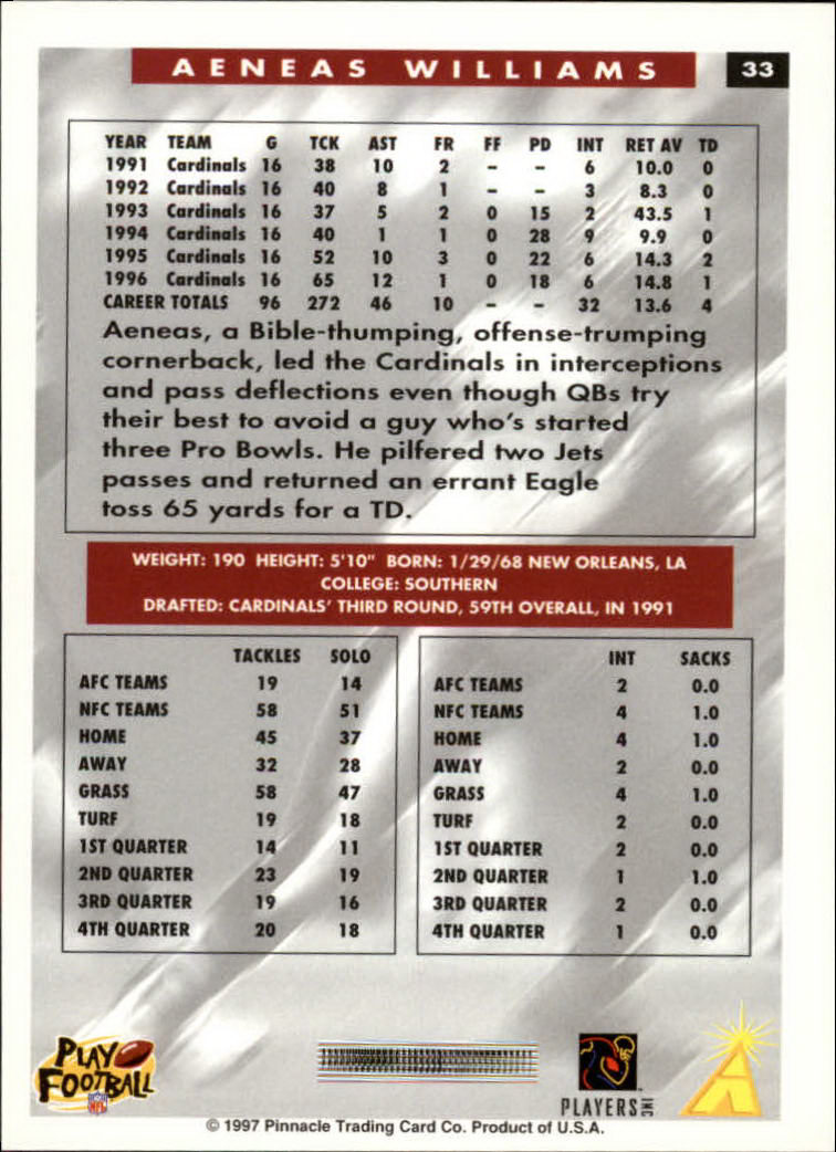1997 Score Football "Main Set" Cards #1 to #200 Rookies and Veterans - Picture 59 of 311