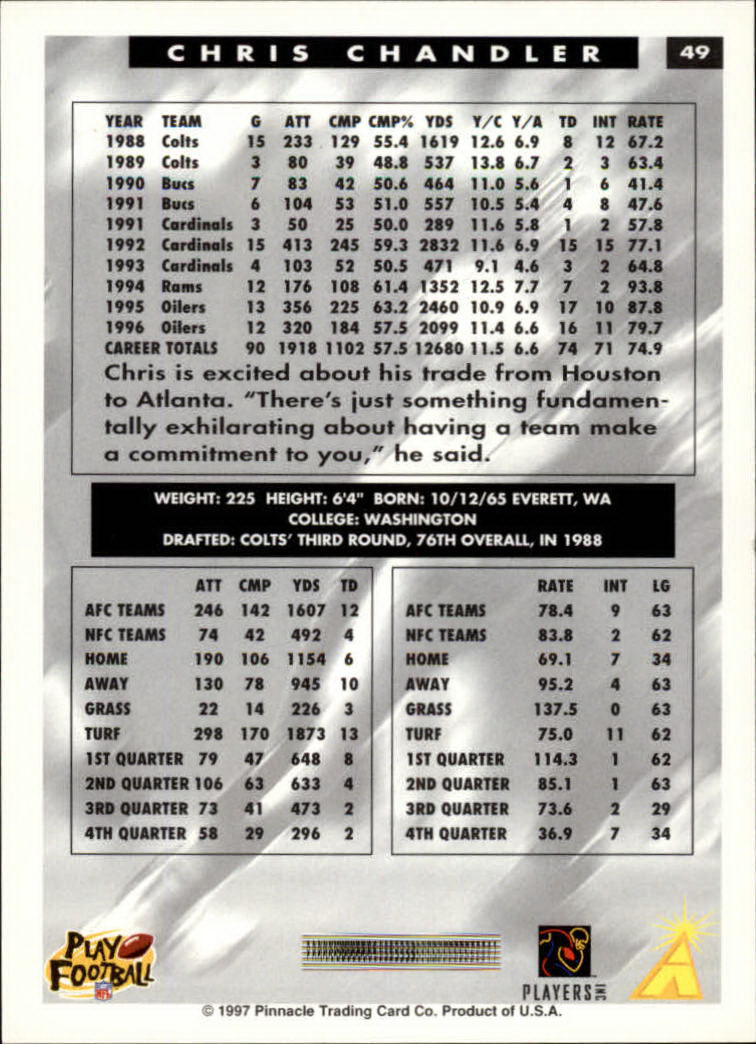 1997 Score Football "Main Set" Cards #1 to #200 Rookies and Veterans - Picture 91 of 311