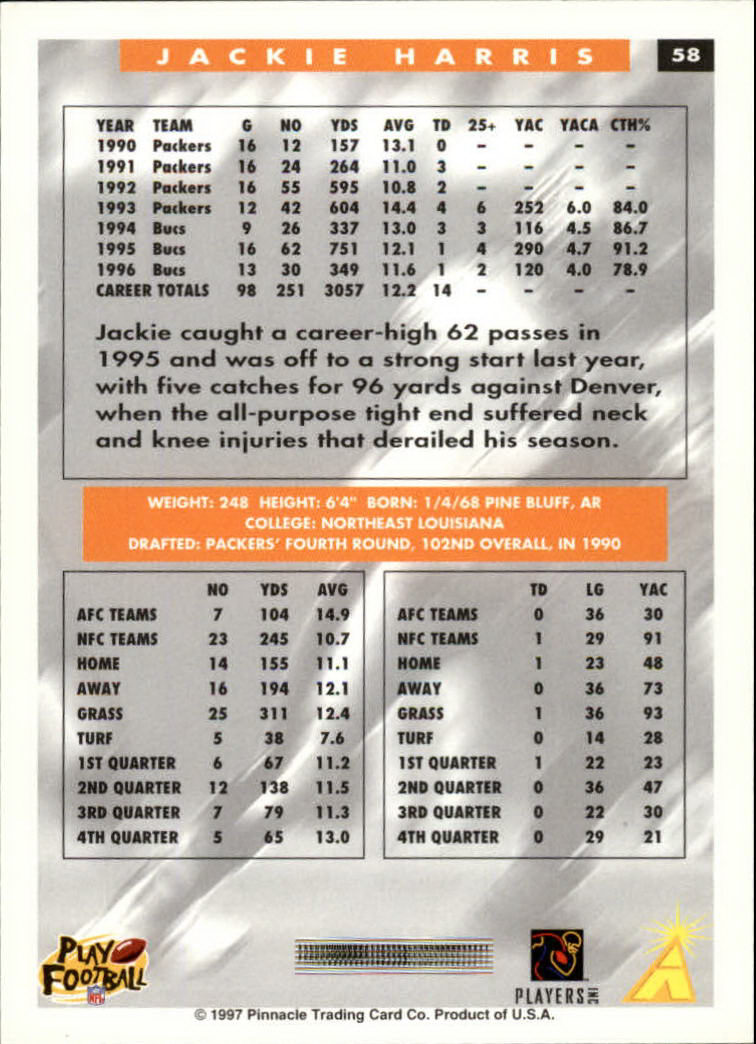 1997 Score Football "Main Set" Cards #1 to #200 Rookies and Veterans - Picture 109 of 311