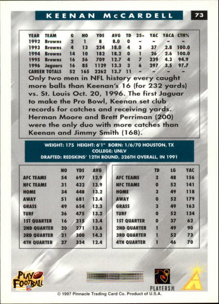 1997 Score Football "Main Set" Cards #1 to #200 Rookies and Veterans - Picture 139 of 311