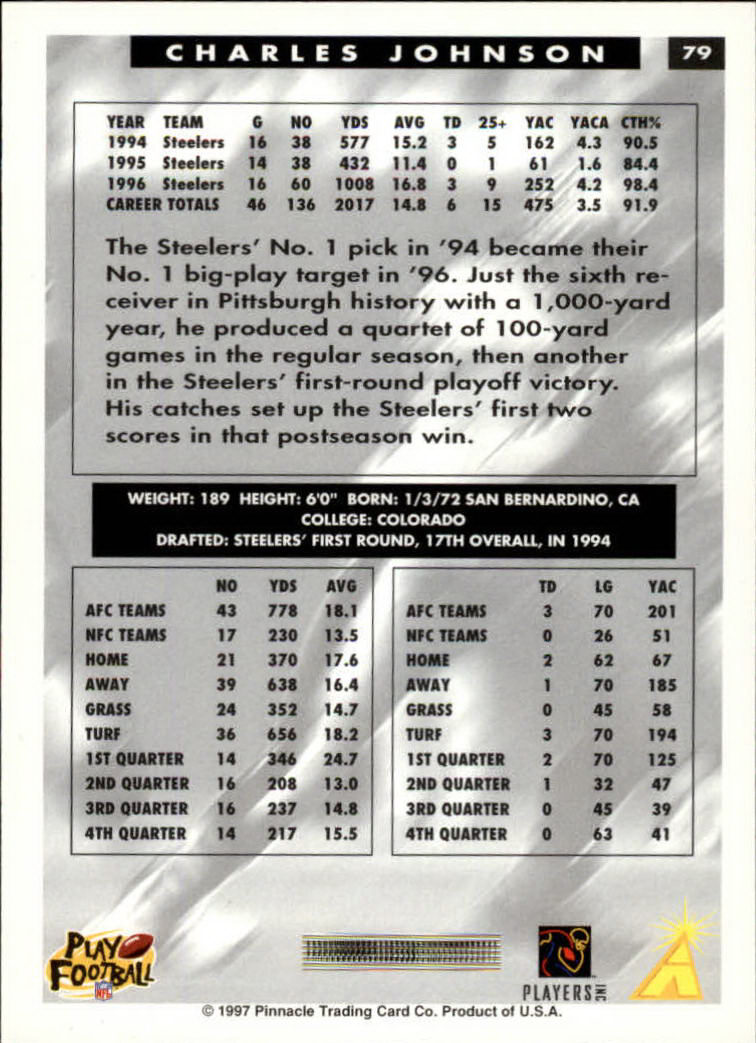 1997 Score Football "Main Set" Cards #1 to #200 Rookies and Veterans - Picture 149 of 311
