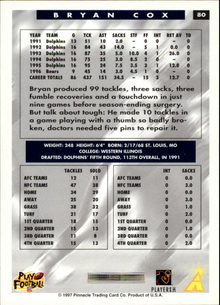 1997 Score Football "Main Set" Cards #1 to #200 Rookies and Veterans - Picture 151 of 311