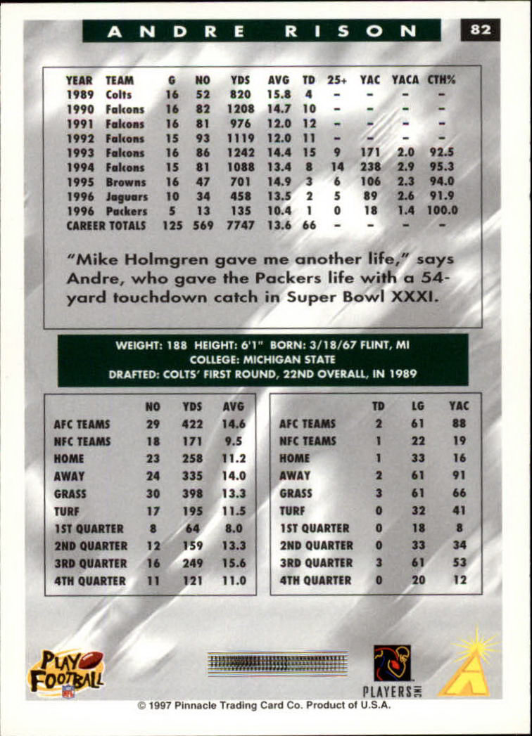 1997 Score Football "Main Set" Cards #1 to #200 Rookies and Veterans - Picture 155 of 311